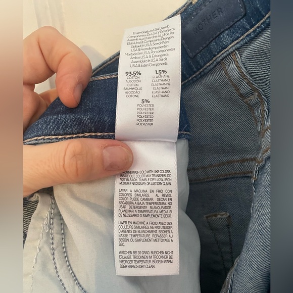 MOTHER Hustler Ankle Fray Jeans in Classic Blue - Picture 7 of 12